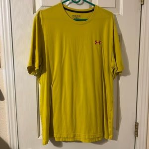 Yellow with red logo under armor, T-shirt, size XL